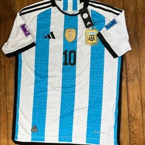 Adidas Argentina World Cup Champions 2022 Messi Soccer Jersey size Large New NWT